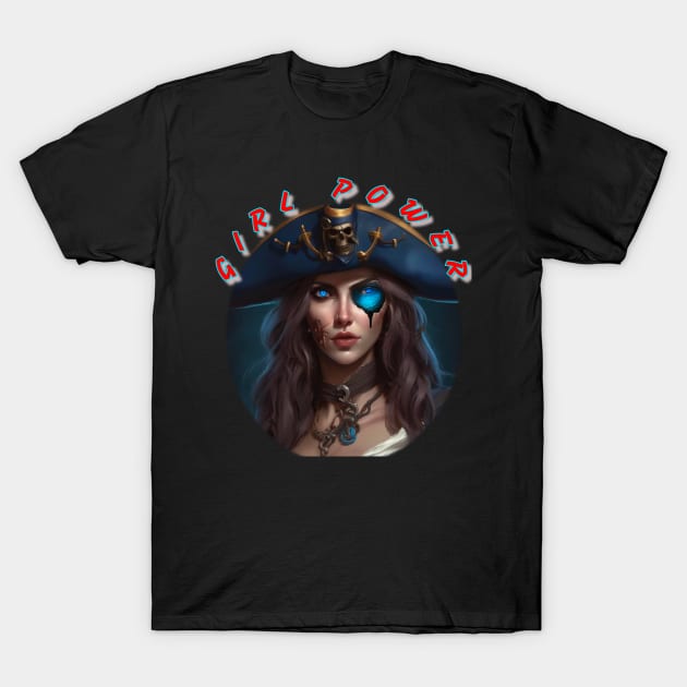 Girl power, blue eyed pirate T-Shirt by sailorsam1805